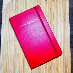 NEW Moleskine Gold Embossed Happy Birthday Dotted Red Hardcover Notebook Large